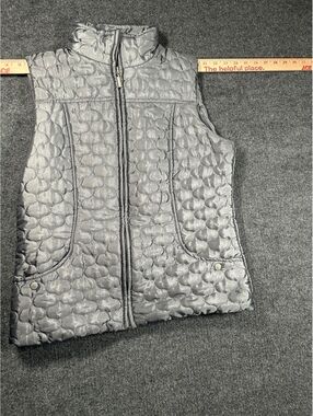 Jane Ashley Gray Quilted Sleeveless Puffer Vest Medium